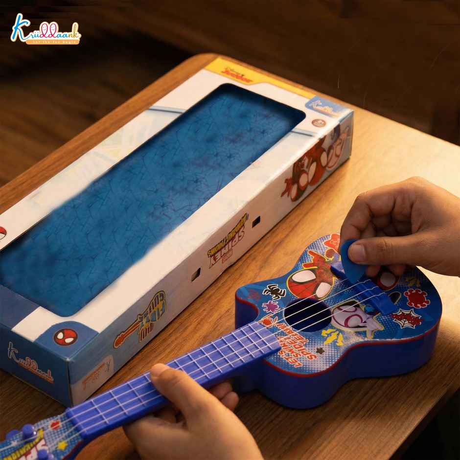 Kriiddaank Spiderman My First Guitar, 4 Strings - 19 Inch ; 48 cm, Perfect for Beginers