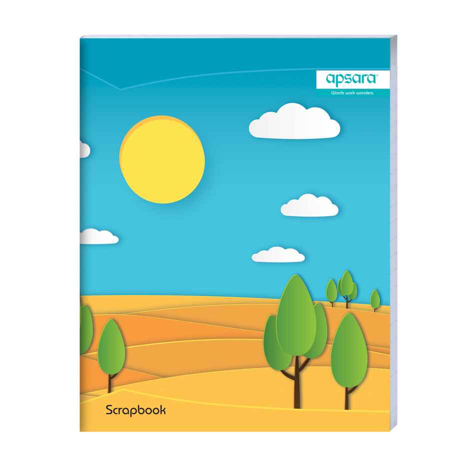 Apsara Scrapbook for Students | Center Staple | A4 Size Approximately | Assorted