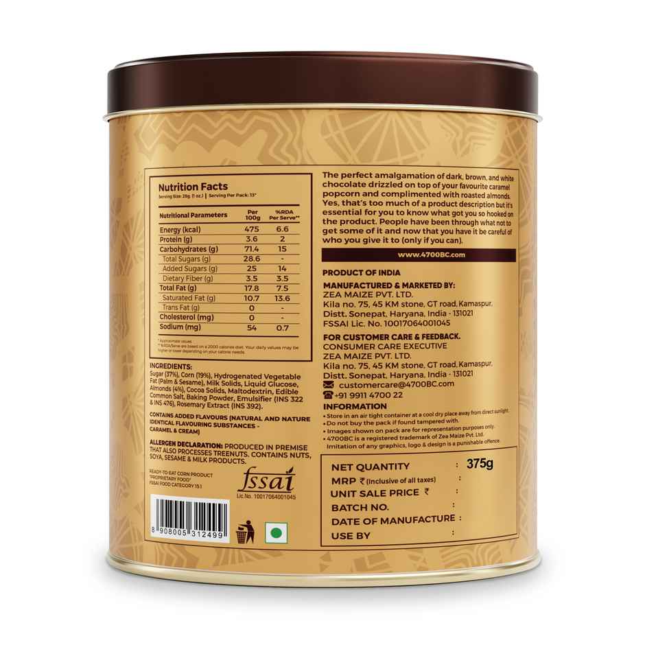 4700BC Nutty Tuxedo Chocolate Popcorn Tin Combo