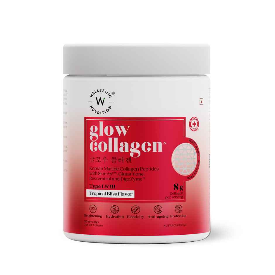 Wellbeing Nutrition Glow Korean Marine Collagen Peptides With Glutathione Tropical Bliss
