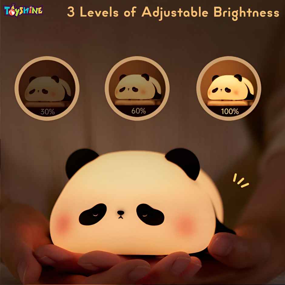 Toyshine Cute Panda Night Light Silicone Led Lamp With Timer - Rechargeable & Dimmable