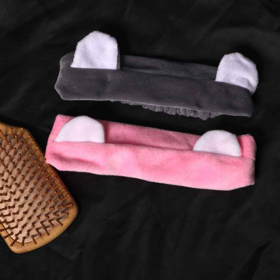 Matkooz Cat Ear Headband (Pink Grey)