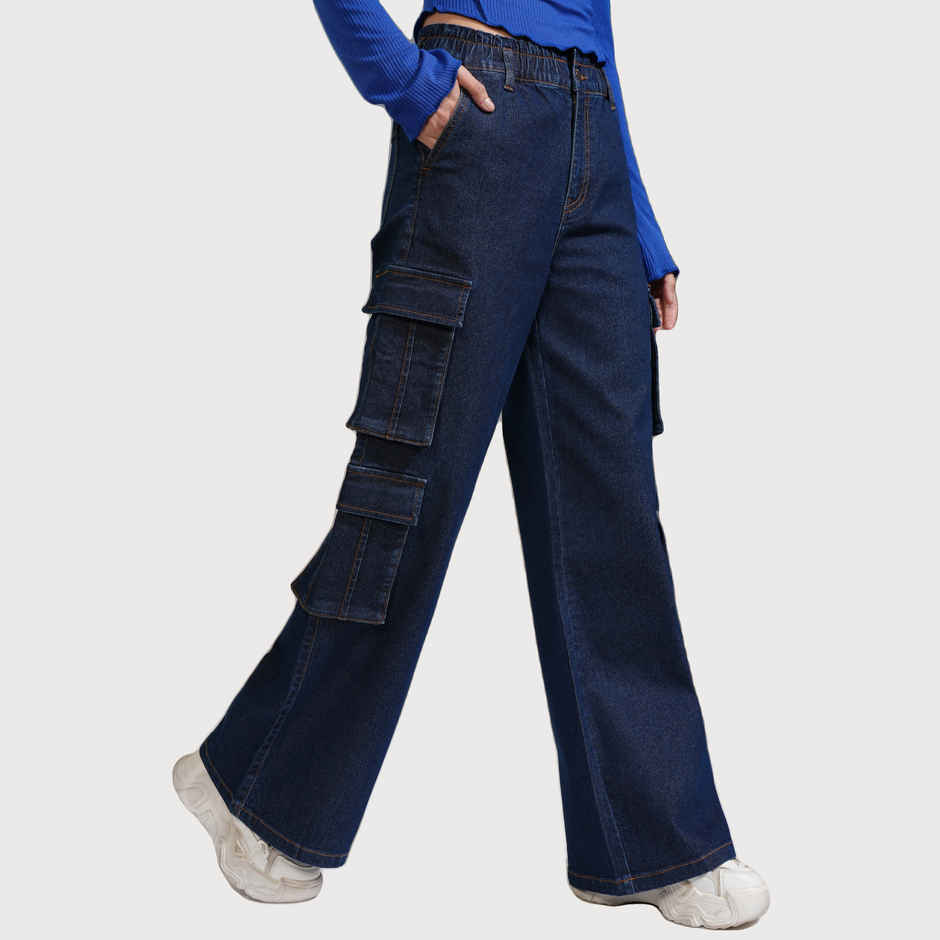 Tokyo Talkies Women's Straight Fit Cargo Jeans - 32