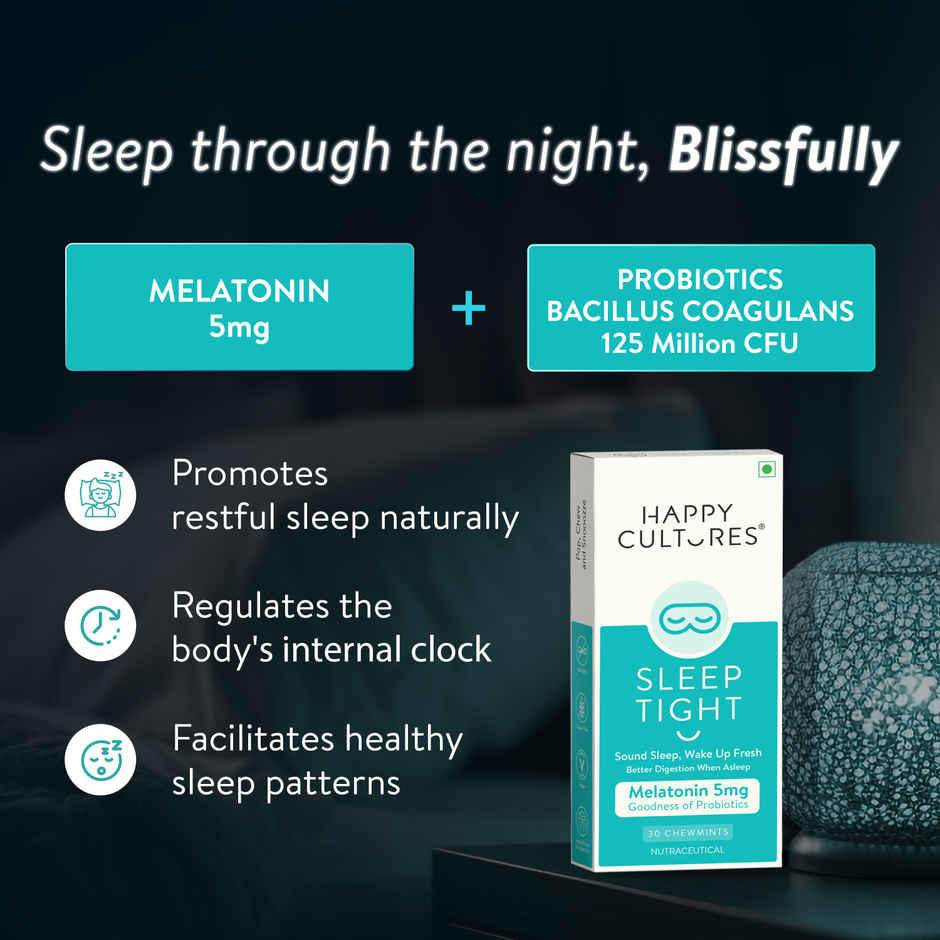 Happy Cultures Sleep Tight | Melatonin 5mg | Non-Habit Forming |30pcs