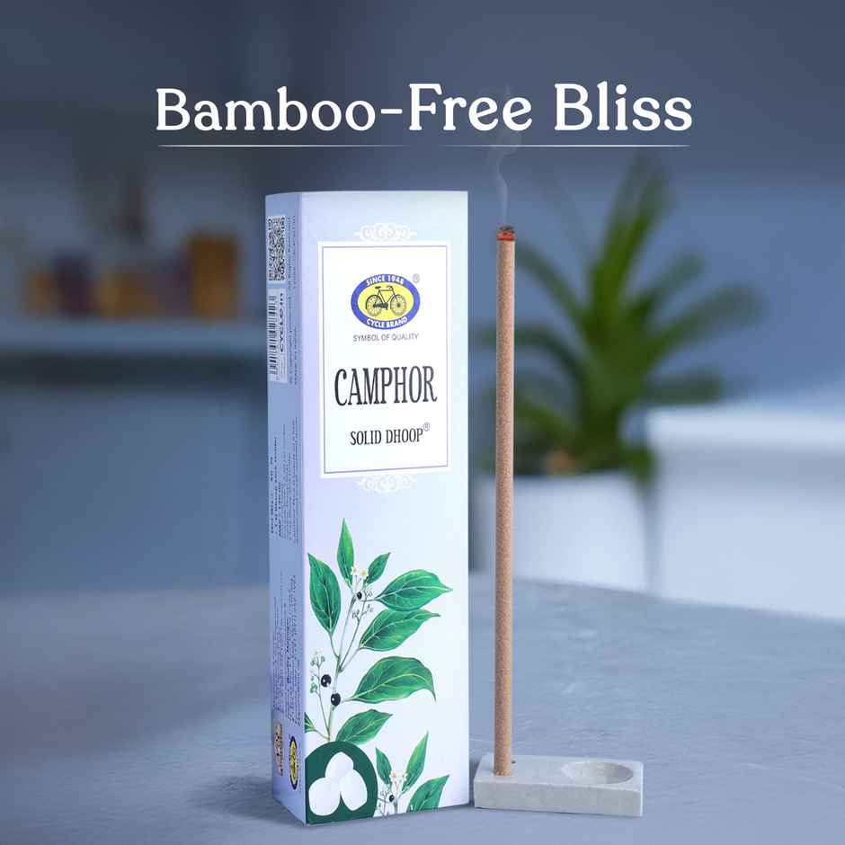 Pure Camphor Bambooless Solid Dhoop Stick | 6 Inch | 50 Sticks Pack | Cycle