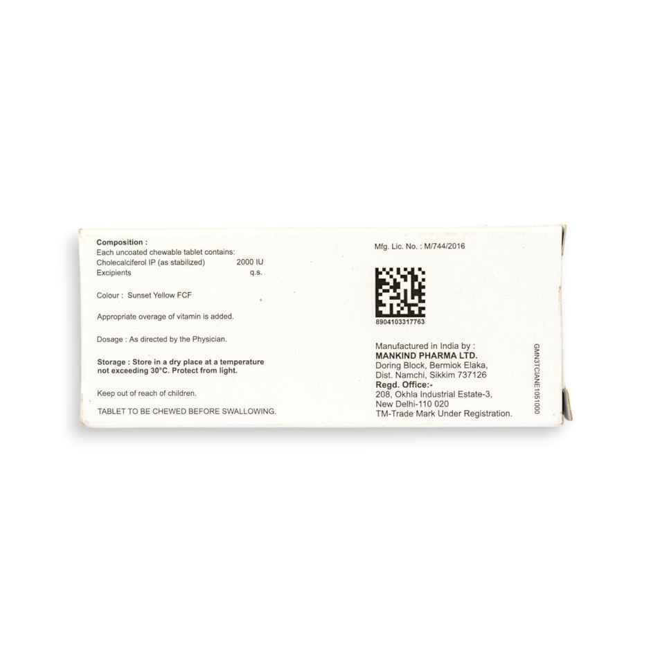 D3 Must 2K Vitamin D3 Chewable Tablet