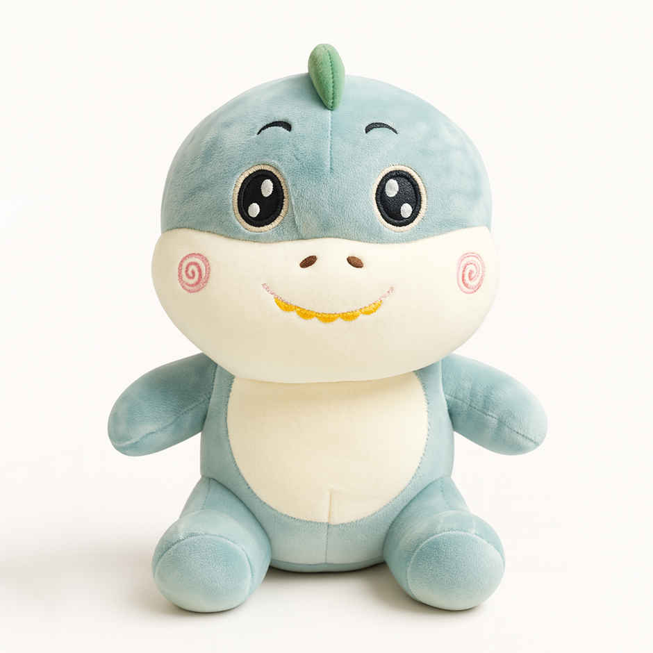 Spanker Dinosaur Soft Toy | Cute Plush Dino for Kids & Room Decor | Blue - 28 cm