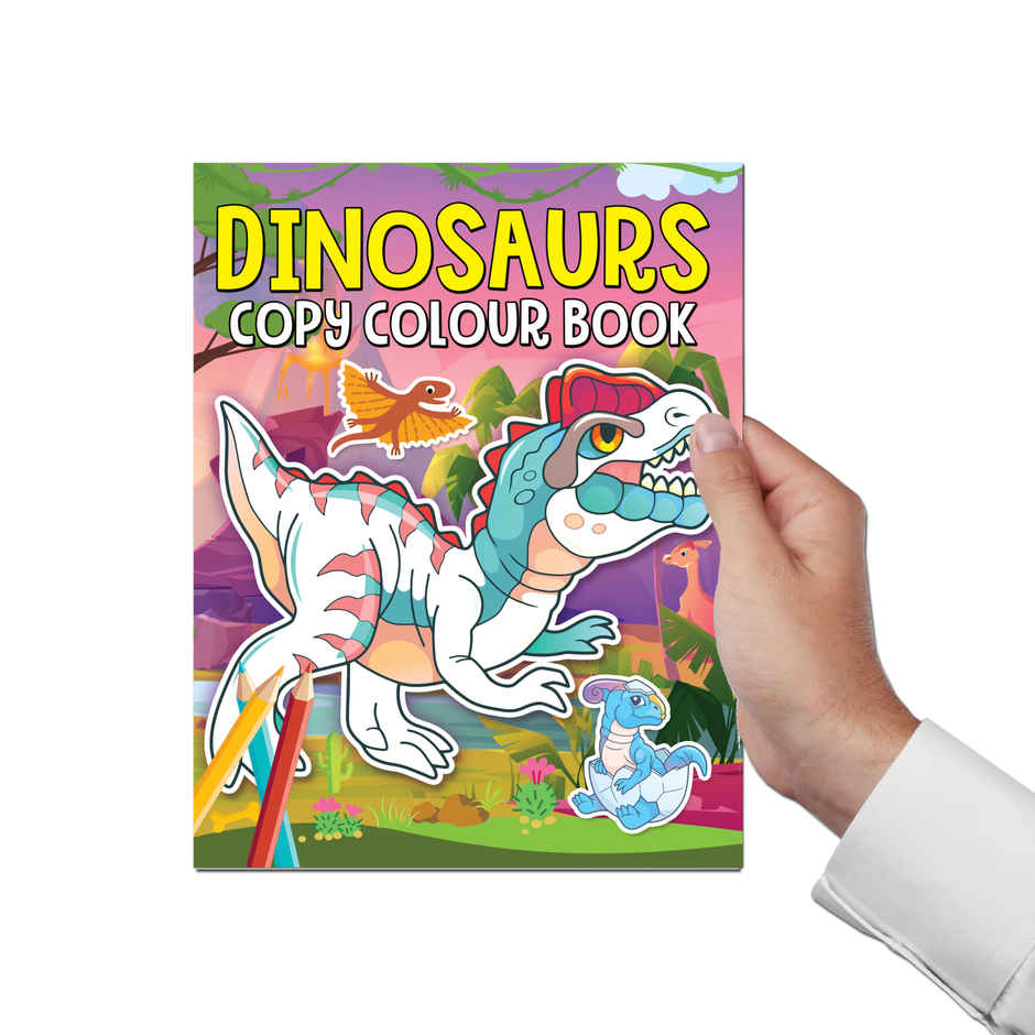 Dreamland Dinosaurs Copy Colour Book for Kids | Age 3 to 5
