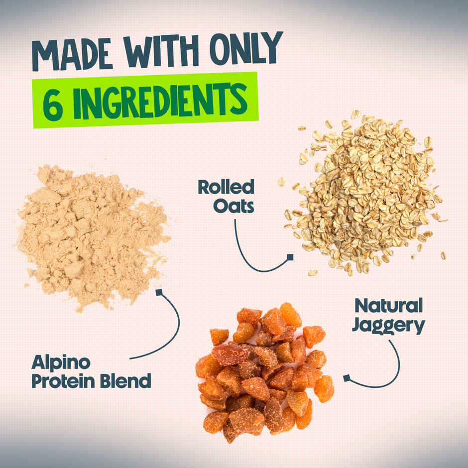 Alpino 25g High Protein Oats Dark Chocolate with Dry Fruit Nut & Seed Mix | No Refined Sugar & Salt