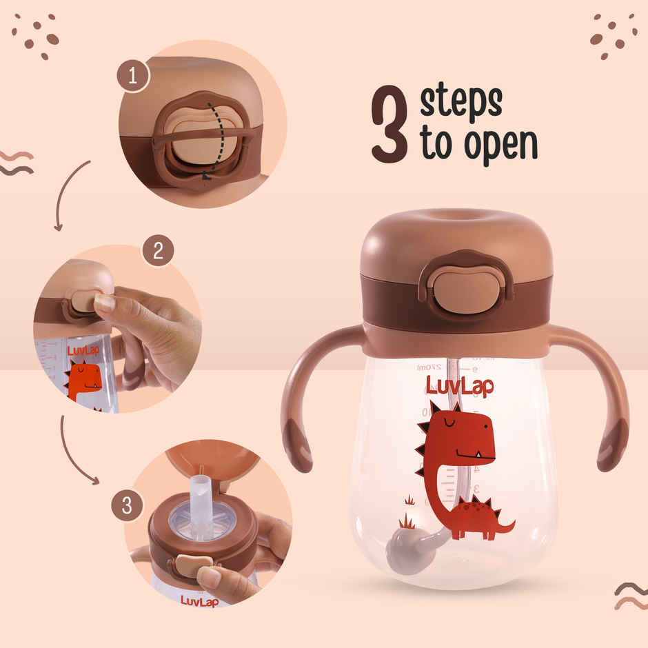 Luvlap Straw Sipper Cup with Handle | 300 ml