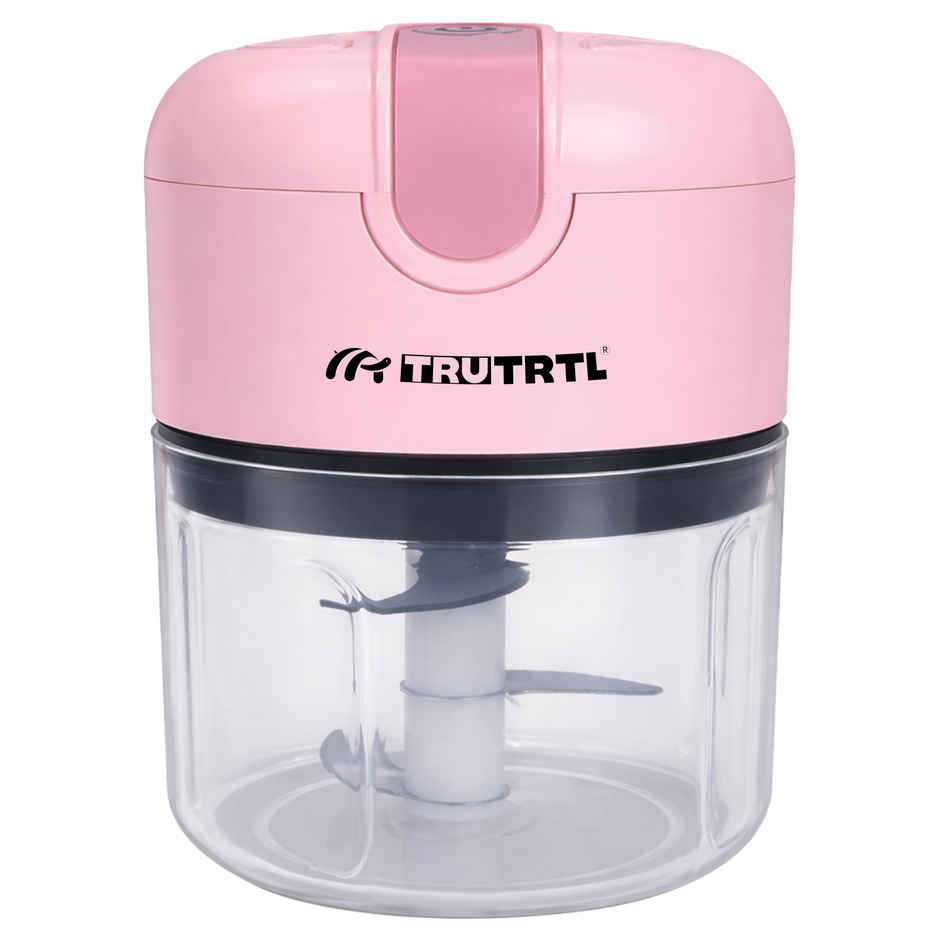 truTRTL Smart Electric Chopper | 1200 mAh Battery | Onion & Vegetable Cutter | Pink - 250 ml