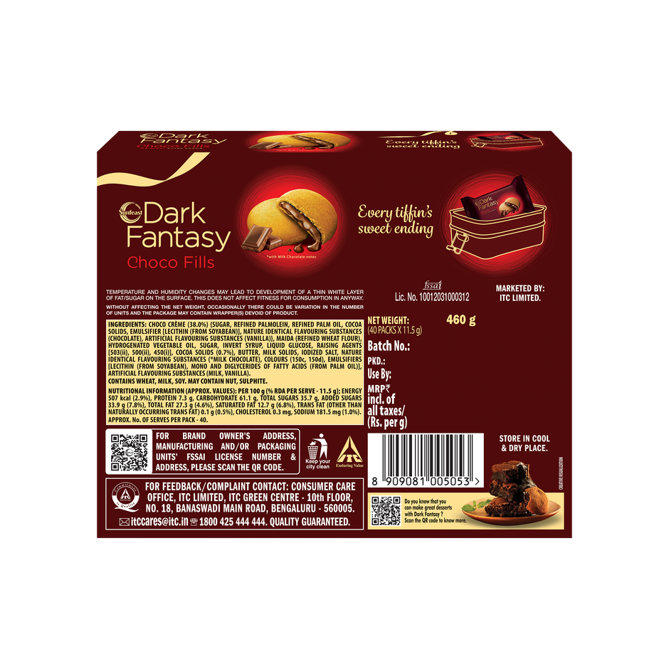 Sunfeast Dark Fantasy Choco Fills, Original Filled Cookies with Choco Creme Combo