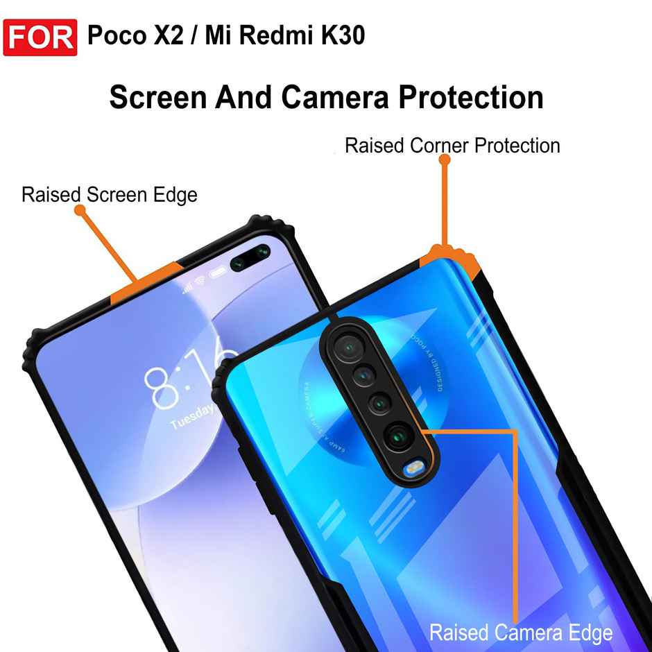 Zapcase Back Cover for Mi Redmi K30 | Poco X2 | Matte-Black