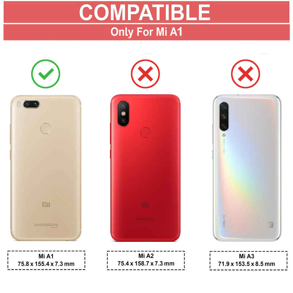 Zapcase Back Cover for Mi A1 | Matte-Black