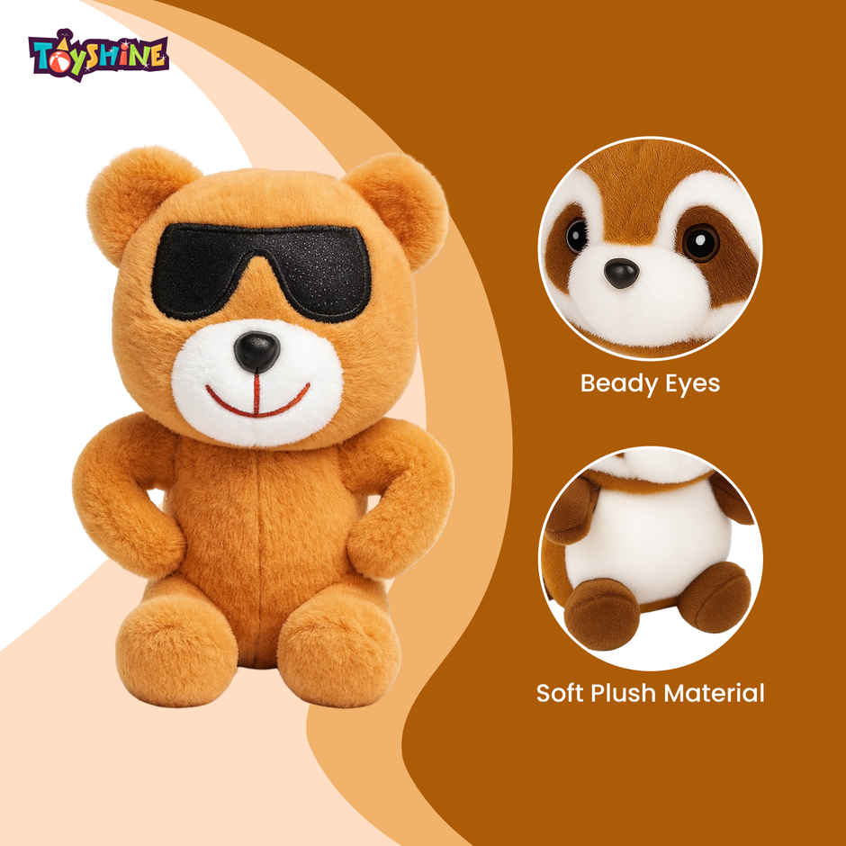 Spanker Cool Teddy Soft Toy with Sunglasses Cute Plush Bear for Kids | 21 cm