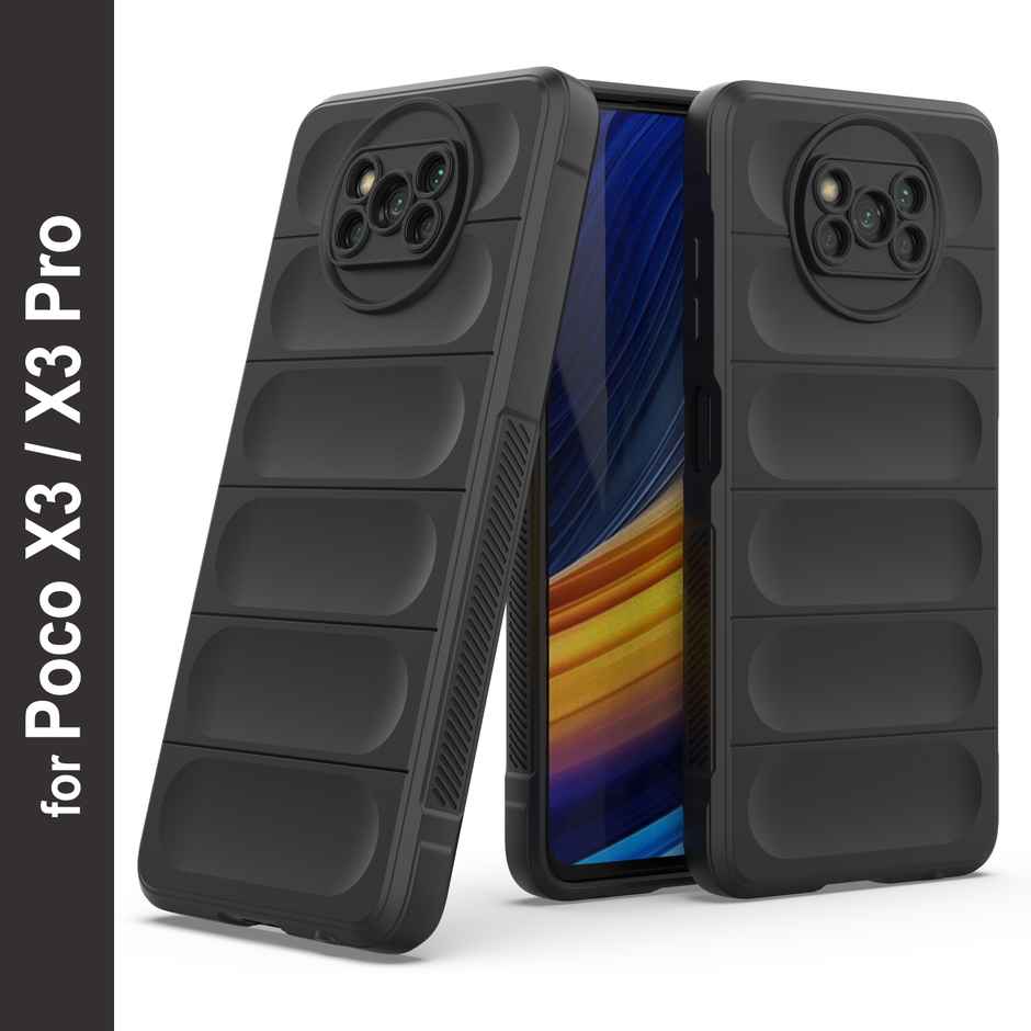 Zapcase Back Cover for Poco X3 | Poco X3 Pro | Magic-Black