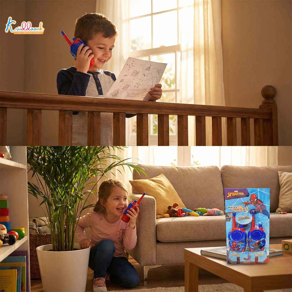 Kriiddaank Spiderman Walkie Talkie for Kids 100ft Range 2 Pack Battery Operated Communication Toy