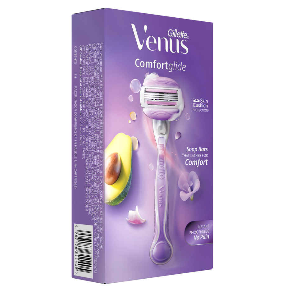 Gillette Venus Comfortglide Hair Removal Razor For Women With Avocado Oils & Freesia Scent