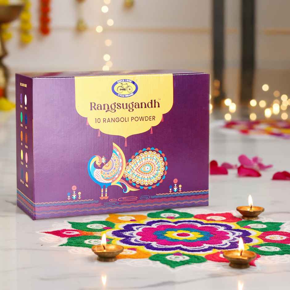 Rangoli Color Box Bottles | For Festivals & Home Decor | Pack Of 10 | Cycle