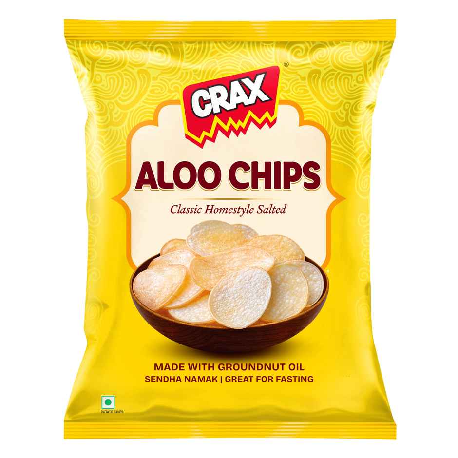 Crax Homestyle Aloo Chips | Vrat Mota Chips | Classic Salted | Fasting Special