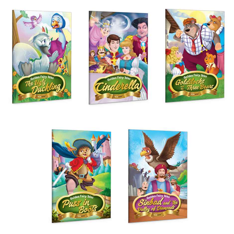 Sindbad & the Valley of Diamonds | Cindrella & More- Golden Fairy Tales-kids Story Book-Pack of 5