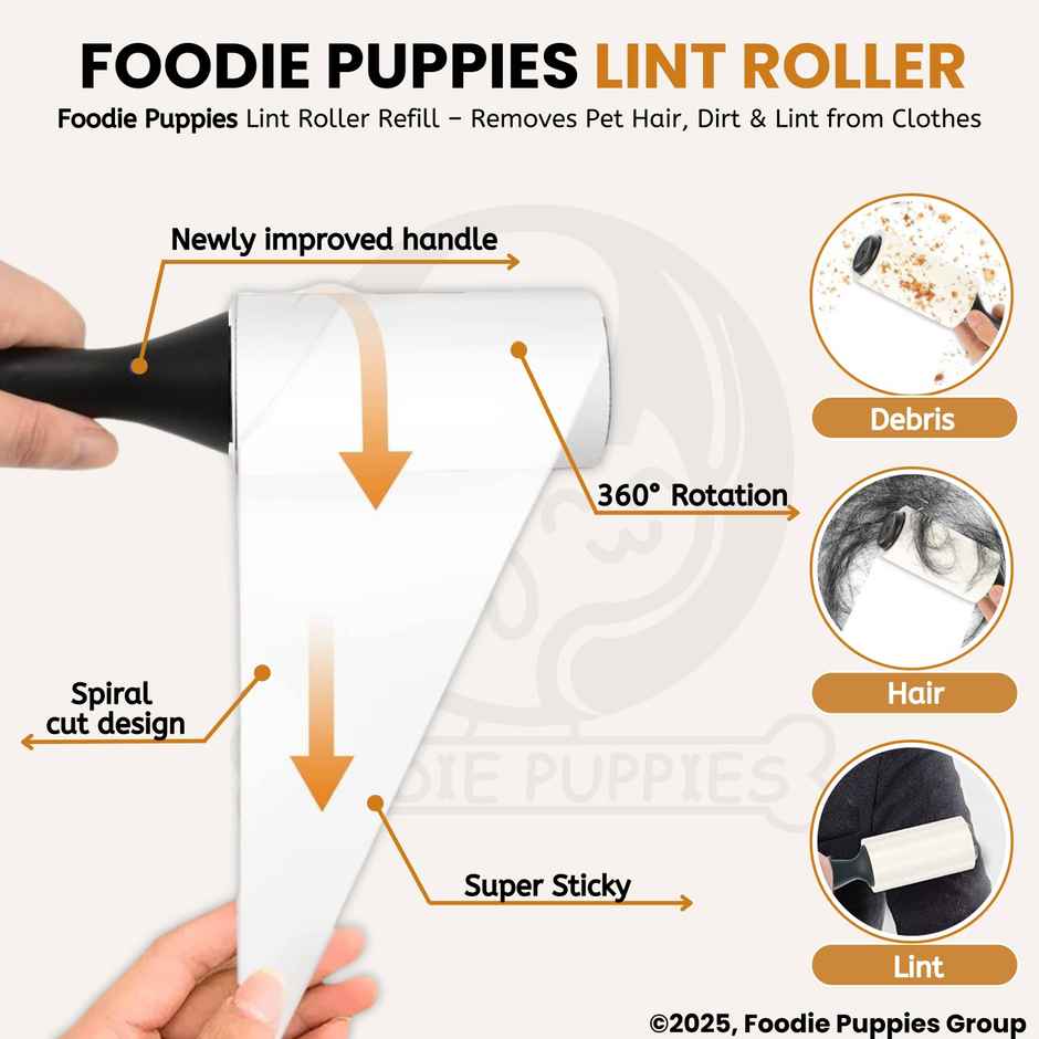 Foodie Puppies Pet Hair Remover Lint Roller Refill