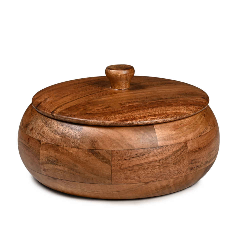 Estoria Collective Acacia Wooden Roti Chapati Storage Box