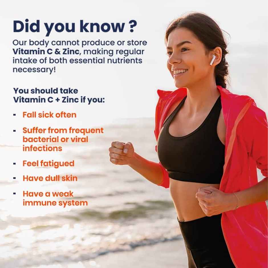 Wellbeing Nutrition Vitamin C + Zinc Natural and Organic Immunity Booster (16 Effervescent)