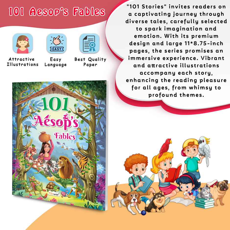 101 Aesop Fables | Ages 3-12 | Paperback - Early Childhood Storybook, Educational Fun Learning Book