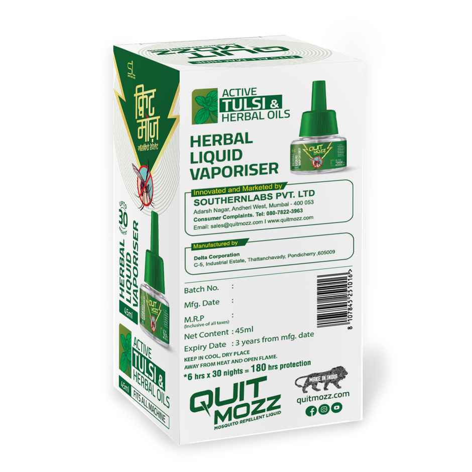 Quitmozz Tulsi & Herbal Oils Mosquito Repellent Liquid Vaporiser