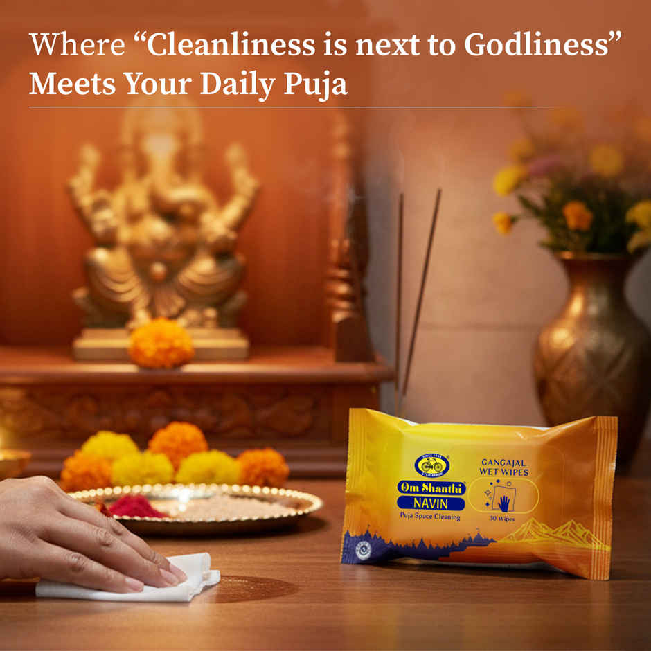 Gangajal Puja Wet Wipes | Holy, Pure & Instant Puja Cleansing | Cycle