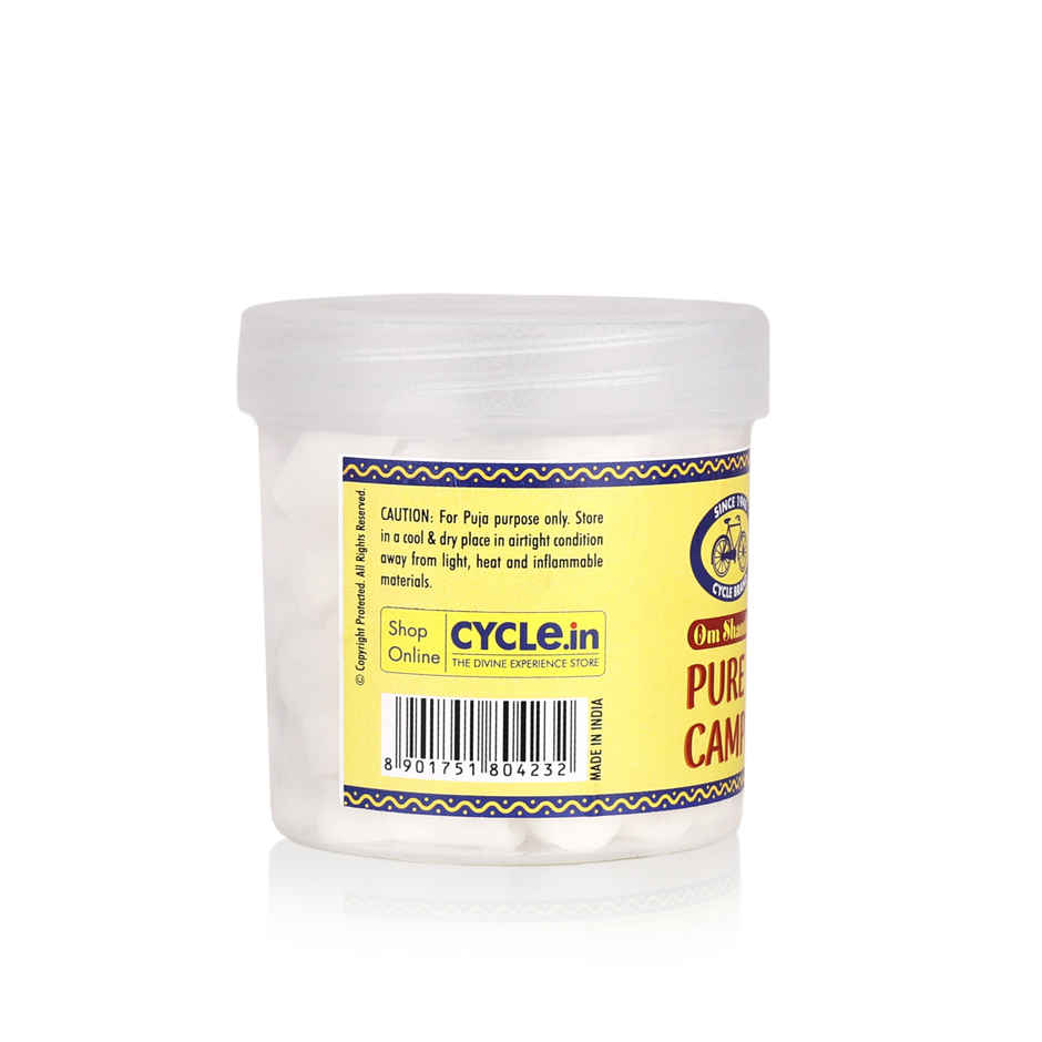 Cycle Pure Om Shanthi Camphor Round Tablets Jar | Natural & Residue-Free Combo