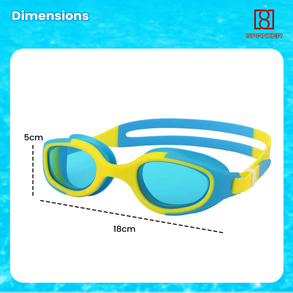 Spanker Sports Kids Swimming Goggles, Anti-Fog UV Lens with Soft Strap Boys