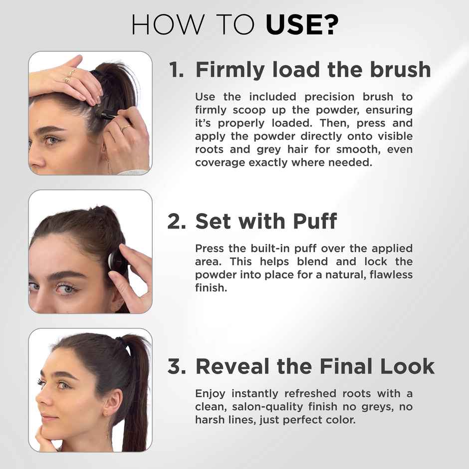 Thick Fiber Root Touch Up Powder With Brush | Dark Brown