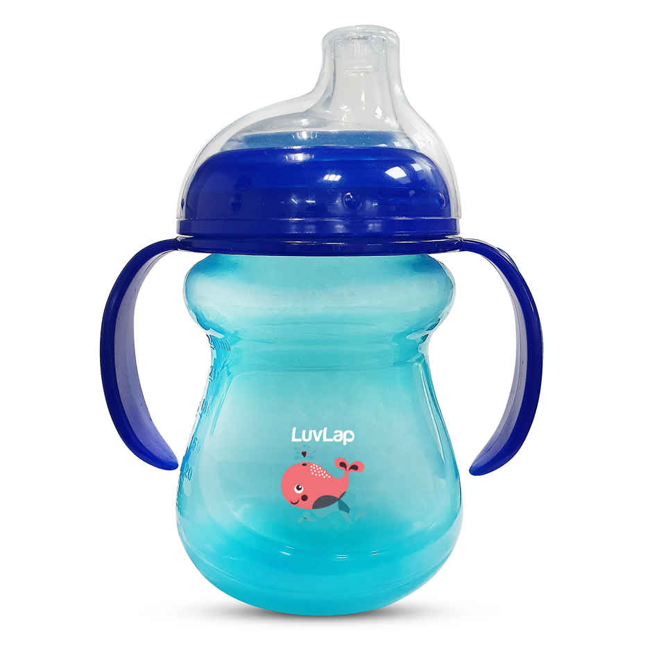 LuvLap Mobby Little Spout Sipper, 240ml, Anti-Spill Sippy Cup with Soft Silicone Spout, BPA Free