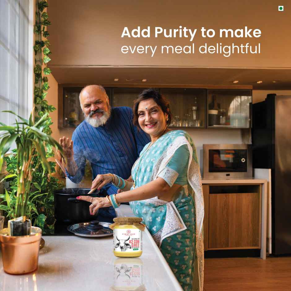 First Bud Organics Bilona Gir A2 Cow Desi Ghee- Glass Jar Pack | Traditional Bilona Gir Method
