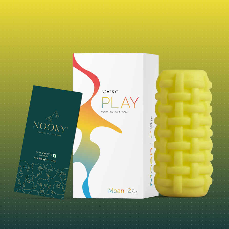 Nooky Moan 2 in 1 Intimacy Kit Mens Stroker and Aphrodisiac Chocolate