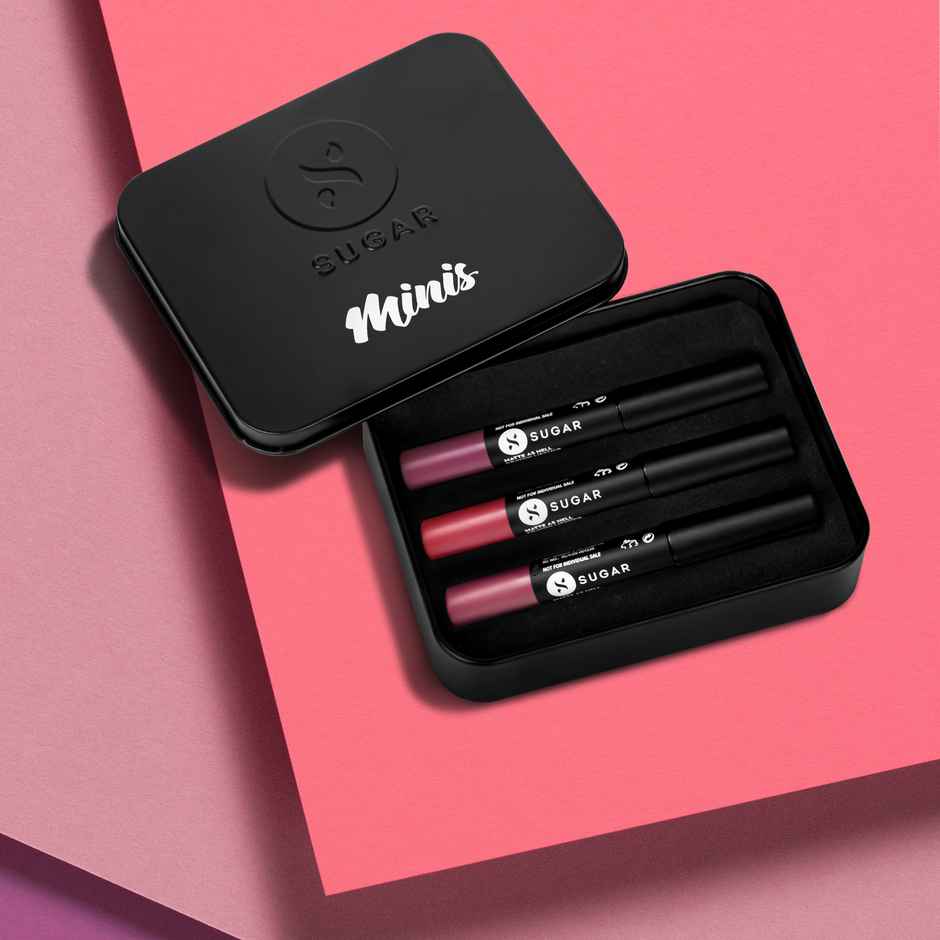 SUGAR Cosmetics Matte As Hell Mini Sets - Nude (Pack of 3)