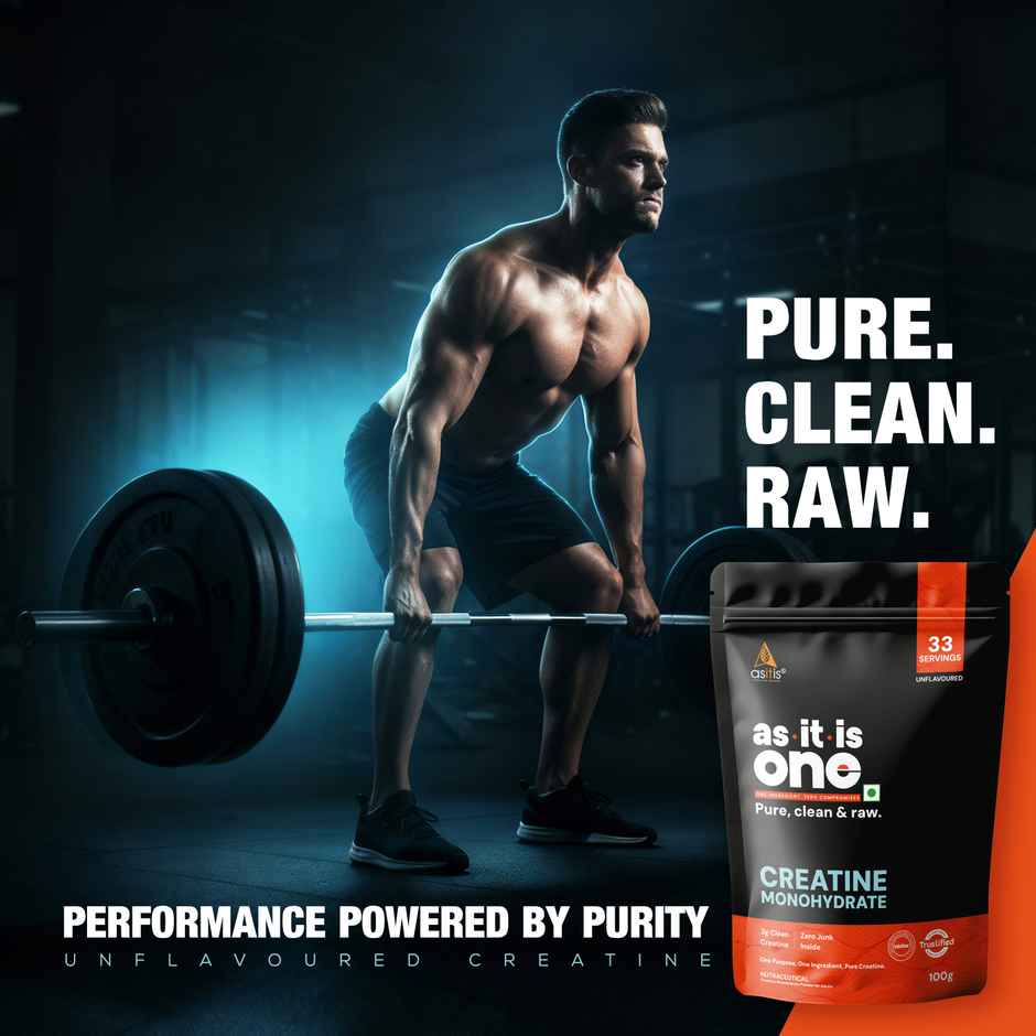 As-It-Is Nutritionconcentrate 80% - Whey Protein (1kg) & As-It-Is Nutrition Pure Creatine Monohydrate For Muscle Building (100g) Combo