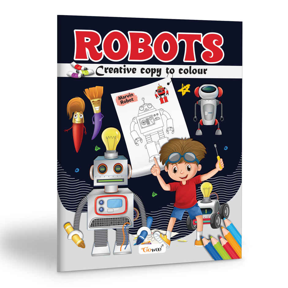 Robot-Creative Copy To Colour | Colouring Book with Pictures | Copy Colour Book for Toddlers