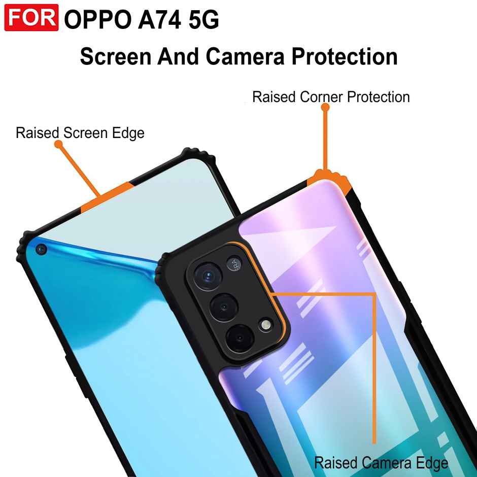 Zapcase Back Cover for OPPO A74 5G| Matte-Black