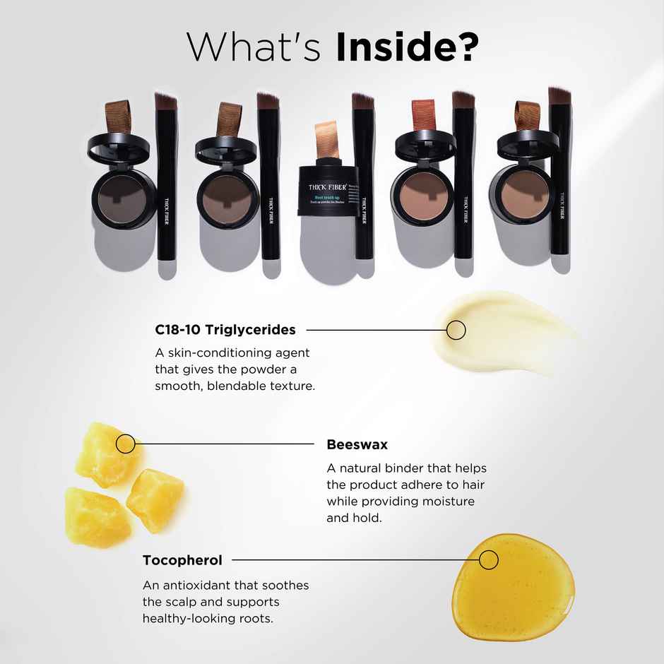 Thick Fiber Root Touch Up Powder With Brush | Dark Brown