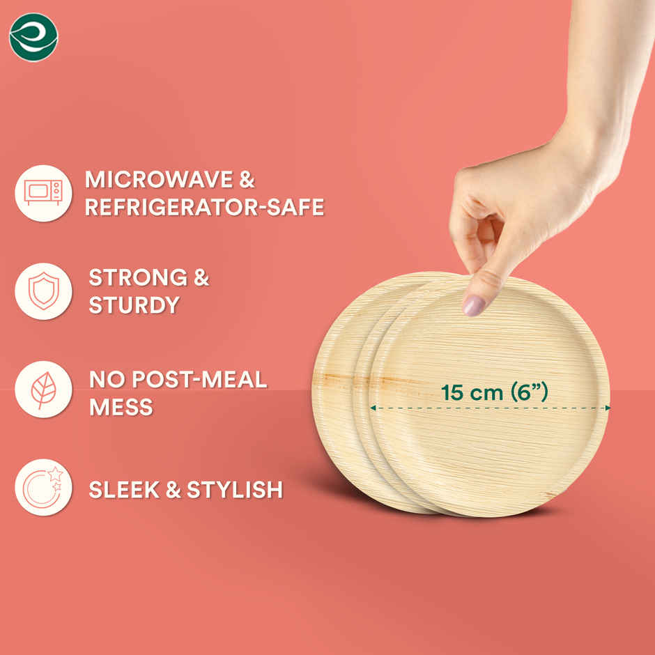 Palm Leaf Plate | Round | 6 inch | 10 Count | Eco Soul