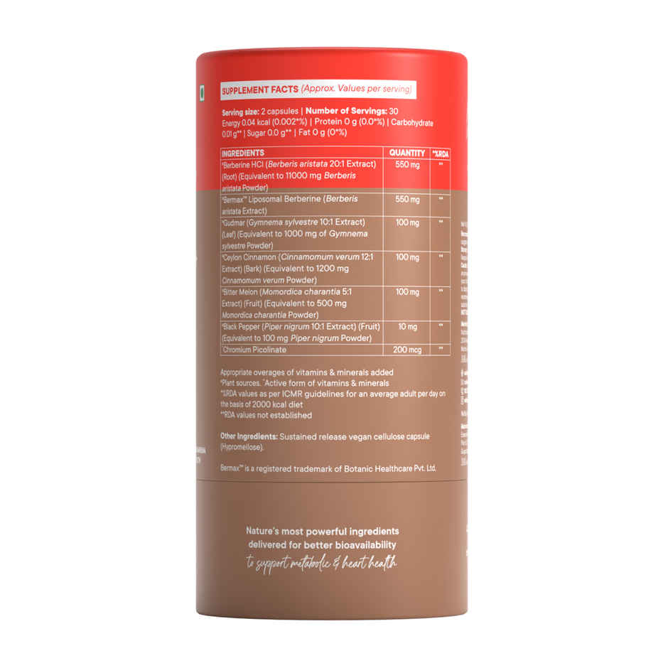 Wellbeing Nutrition Slow Liposomal Berberine HCL | 1100 mg | High Strength