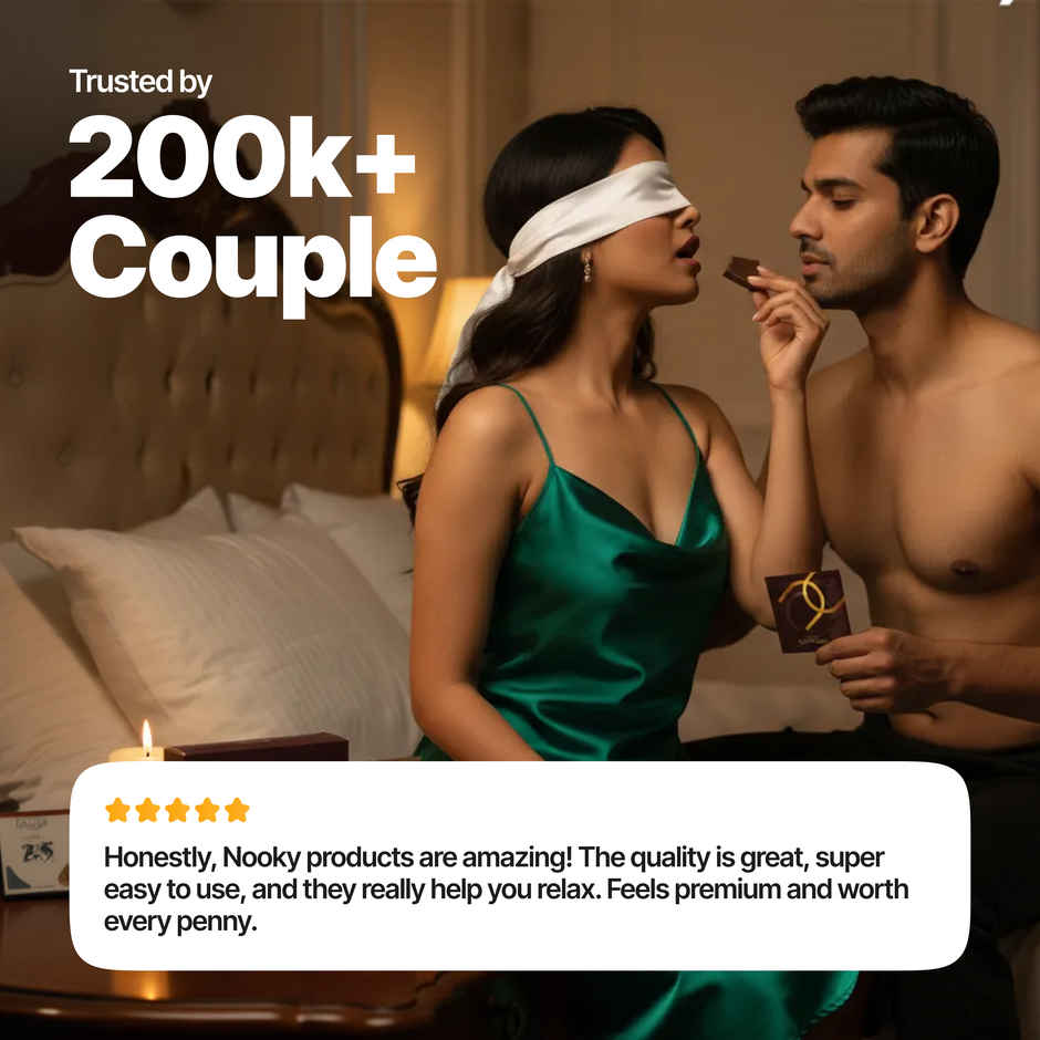 Nooky Connect 3 in 1 Condom Intimacy Kit Condoms Chocolates Satin Blindfold Couple Gift