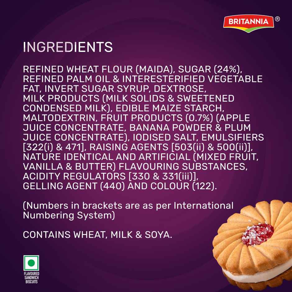 Britannia Treat Jimjam Cream Biscuits(92gms) & Kurkure Masala Munch(82gms) Combo