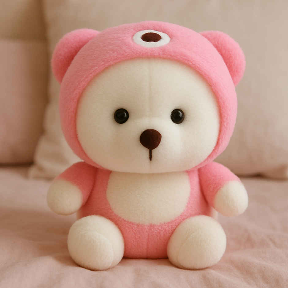 Spanker Cute Bear Soft Toy with Hoodie Plush Teddy for Kids Multicolor | 20 cm