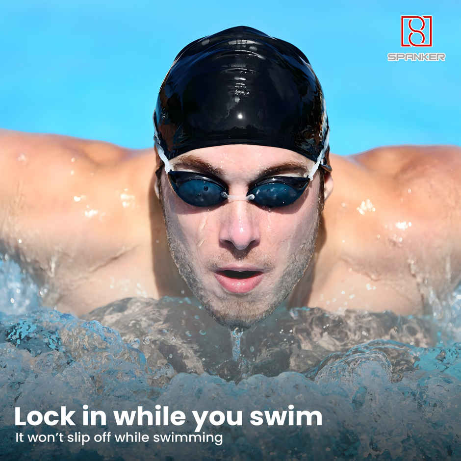 Spanker Sports Stretchable Silicone Swimming Cap, Anti-Slip Waterproof Swim Cap