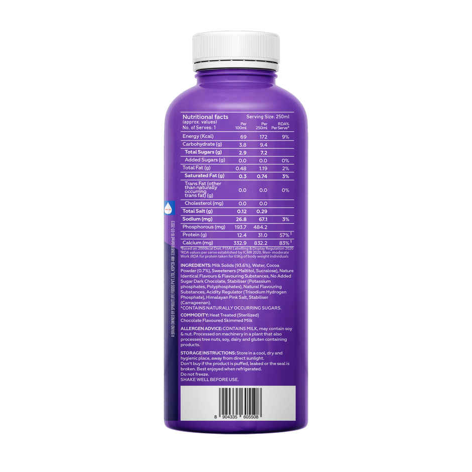 Yoga Bar 31g Protein Shake Double Chocolate, No Added Sugar, Rich In Calcium, Low Fat