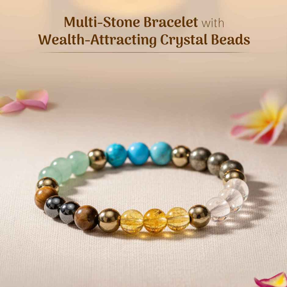 Cycle Pure Om Shanthi Dhan Yog Citrine & Aventurine Bracelet Attract Wealth | Natural Gemstones | Pack of 1 | Cycle